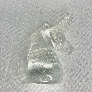 Glass unicorn heavy duty paperweight